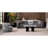 AEA Graue Wohnzimmer Textilgarnitur Stilvoller Polster 3-Sitzer Sessel