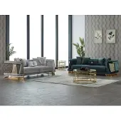 AEA Komplette Couchgarnitur Polstersofa Dreisitzer Stoffsofa Grau Grün