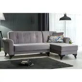 AEA Ecksofa L-Form Stoffsofa Sofa Couch Grau Polstersofa Klappsofa Bettfunktion