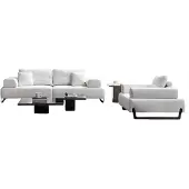 AEA Exklusive Weiße Sofagarnitur Designer 4-Sitzer Moderner Sessel Tisch