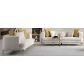 AEA Edle Weiße Sofagarnitur Polstercouch Stilvoller 3-Sitzer Textilsofas
