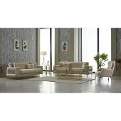 AEA Sofagarnitur Dreisitzer Sofa Stoffsofa Polstersofa Beige Sessel 3tlg