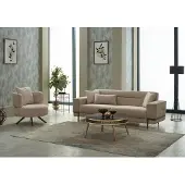 AEA Sofagarnitur Dreisitzer Sofa Stoffsofa Polstersofa Beige Sessel 2tlg
