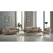 AEA Sofagarnitur Dreisitzer Sofa Stoffsofa Polstersofa Beige Sessel 3tlg