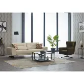 AEA Sofagarnitur Dreisitzer Sofa 3 Sitz Stoffsofa Polstersofa Beige Sessel