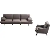 AEA Graue Wohnzimmer Sofagarnitur Polstercouch Designer Textilsessel