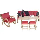 AEA Komplett Set Gartenmöbel Stilvolle Esstisch Outdoor Sessel Dreisitzer Sofa