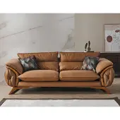 AEA Braune Dreisitzcouch 3-Sitzer-Sofa Dreisitzgarnitur Dreisitzer Polstersofa
