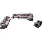 AEA Stilvolles Sofa-Set Designer Dreisitzer Polstersessel L-Form Couch