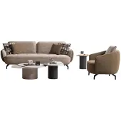 Xl Moebel Gmbh Braunes Wohnzimmer Couch-Set Modernes Sofa Designer Sessel Tische