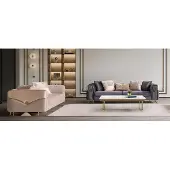 AEA Blau-Beige Sofagarnitur Stilvoller 3-Sitzer Polstersofas Edle Couch