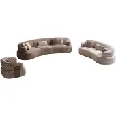 AEA Beige Relax Garnitur Moderne Couchgarnitur Polster Sessel 2x Sofas