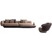 AEA Elegantes Braunes Sofa-Set Stilvolle Polstercouch Designer Sessel