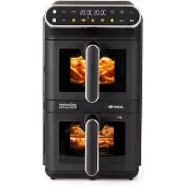 Ariete 4640 Doppel-Heissluftfritteuse vertikal, 11 Liter, 2460W, Friteuse, Noir