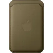 Apple Porte‑cartes en tissage fin pour iPhone avec MagSafe - Olive sombre