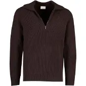 Profuomo Pull Demi-Zip Laine Marron taille L