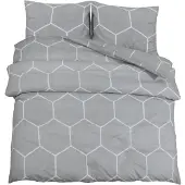 vidaXL Ensemble de literie Gris 200x220 cm coton
