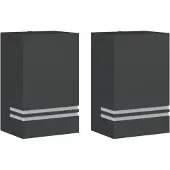 vidaXL Appliques murales d'extérieur 2 pcs noir acier inoxydable