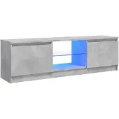 vidaXL Armoire TV avec lampes LED gris béton 120x30x36 cm