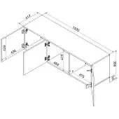 Cama Lit 3D RTV meuble ALMA 150x41.5xH55 cachemire