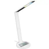 Briloner Cuma LED Lampe de bureau, Chargeur inductif, Variable, tactile, fonction mémoire, blanc, Ø18 x 44 cm