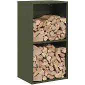 vidaXL Étagère à bois de chauffage vert olive 40x30x75 cm Acier laminé à froid