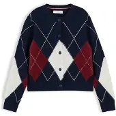 Tommy Hilfiger Cardigan écru / marine / rouge rubis