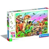 Clementoni Puzzle CLE 104 SuperKolor Terre des Dinosaures 25768
