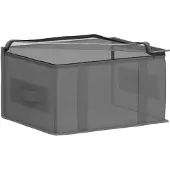 vidaXL Boîte de rangement avec fenêtre transparente, anthracite