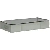 vidaXL Boîte de rangement avec fenêtre transparente sur le dessus, gris, en non-tissé