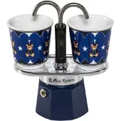 Bialetti 0005349 machine à café manuelle Cafetière à moka Noir, Bleu, Acier inoxydable
