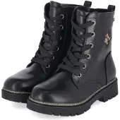 Indigo Bottines à lacets noires pour filles, marque , matière synthétique, taille 32