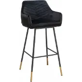 Livin24 Tabouret de bar design Sera V piètement noir noir