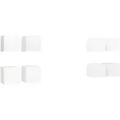 vidaXL Armoires murales TV 8 pcs. Blanc 30,5x30x30 cm
