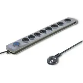 Qoltec 50167 parafoudre Gris 8 prise(s) AC 230 V 1,8 m
