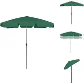 The Living Store Parasol de plage vert 180x120 cm