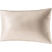 Ailoria BEAUTY SLEEP Housse d'oreiller en soie à fermeture éclair (65x100) (beige) (Taie d’oreiller, 100 x 65 cm)