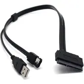 Akasa - Câble eSATA - Serial ATA 150/300/600 - eSATA, USB (alimentation uniquement) pour combo SATA (F) - noir