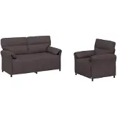 vidaXL Ensemble de canapés, 2 pièces, tissu marron foncé