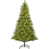 Black Box Trees Nagoya Artificial Christmas Tree with Warm White LED Lights - H240 x Ø138 cm - Vert