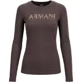Armani Exchange T-shirt marron / or