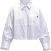 Calvin Klein Jeans Chemisier 'Monogram Cropped' blanc