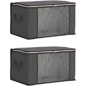vidaXL : Boîtes de rangement avec fenêtre transparente sur le côté, lot de 2, 61,6 litres