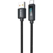 Dudao Câble de chargement L7T USB-A/USB-C 66W avec écran LED - 1m Noir KP41409