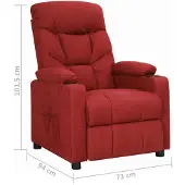 vidaXL Fauteuil relax rouge vin Tissu
