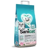 Sanicat – Litière agglomérante blanche – Parfum de pétales de rose | Fabriquée à partir de matières naturelles