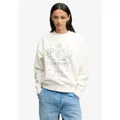 Superdry pour femme. W2012730A Sweat Vintage Workwear blanc crème (L), Casuel, Coton