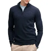 Superdry Essential Lightweight Wool Blend Half Zip Sweater Bleu L Homme