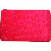 MSV Tapis de bain Microfibre PEBBLE 50x80cm Rouge