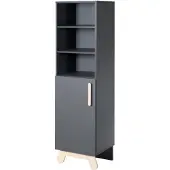 Roba Étagère Bébé sur pied 'Jara' en Bois - 3 Niches et 1 Porte - Anthracite-Décor Hêtre massif -
